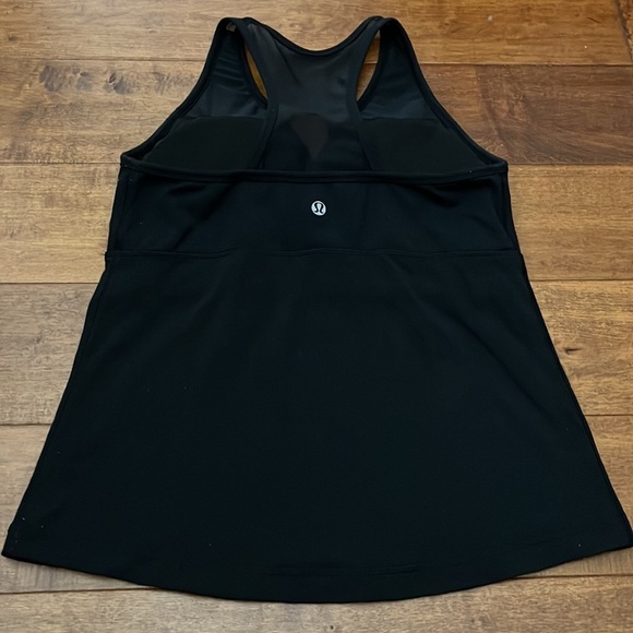 Lululemon Tank Top Black Wrap V Neck Mesh Back Racerback - Picture 11 of 12